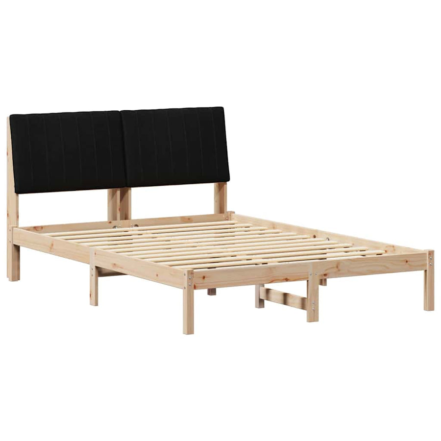 Bedframe met hoofdeinde Bruin 135 x 190 cm Stof