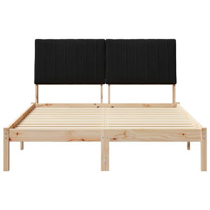 Bedframe met hoofdeinde Bruin 135 x 190 cm Stof