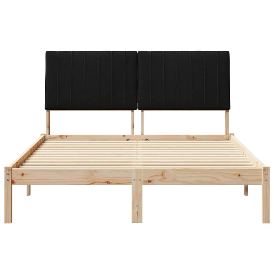 Bedframe met hoofdeinde Bruin 135 x 190 cm Stof