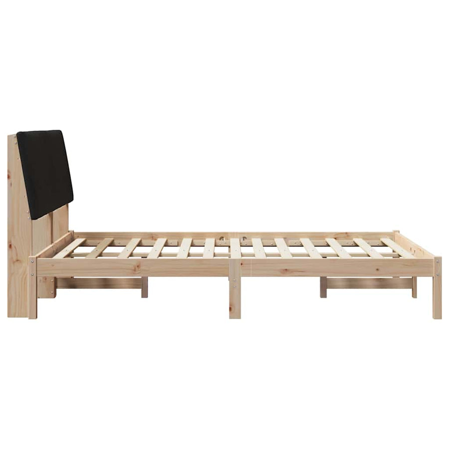 Bedframe met hoofdeinde Bruin 135 x 190 cm Stof