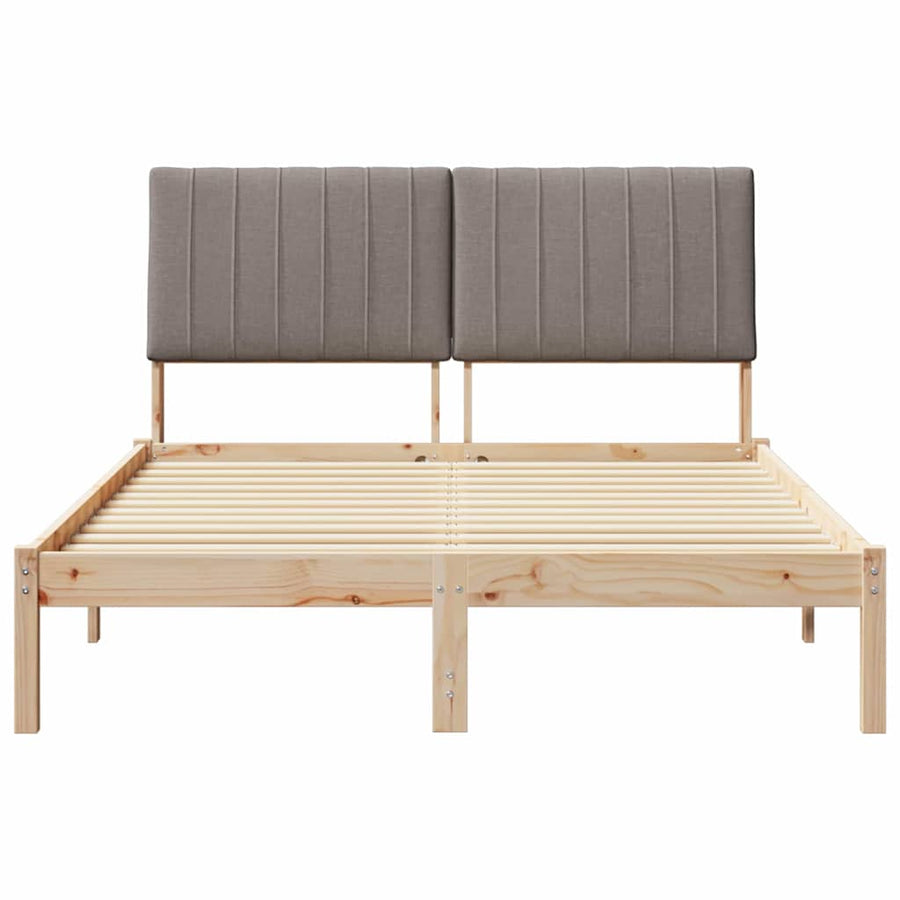 Bedframe met hoofdeinde Bruin 135 x 190 cm Stof