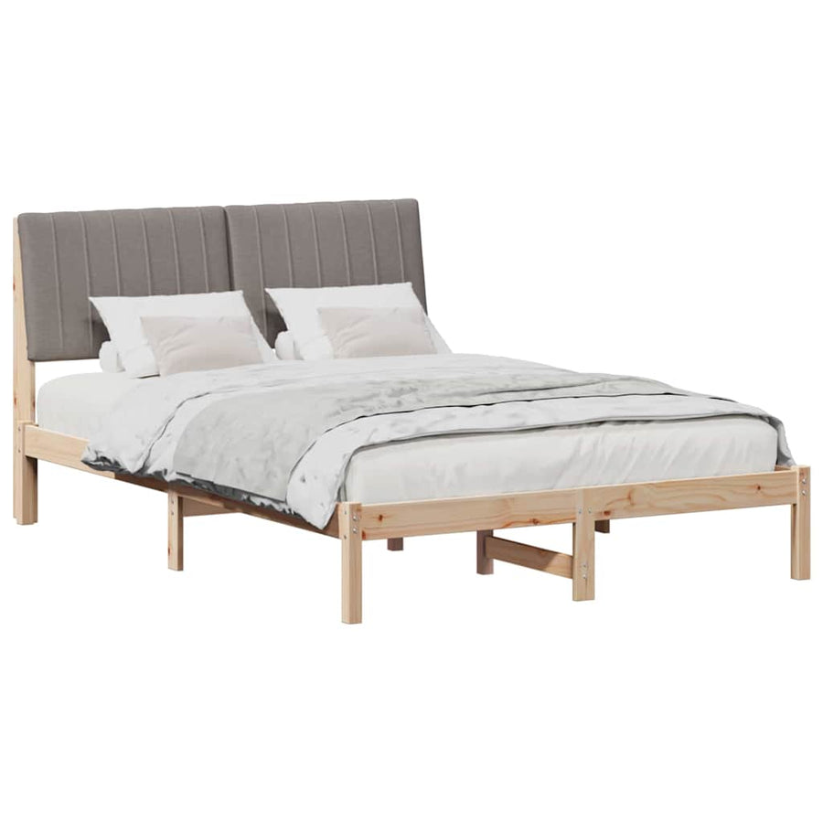 Bedframe met hoofdeinde Bruin 135 x 190 cm Stof