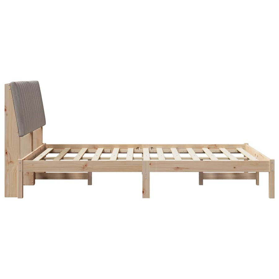 Bedframe met hoofdeinde Bruin 135 x 190 cm Stof