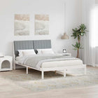 Bedframe massief grenenhout 135x190 cm wit