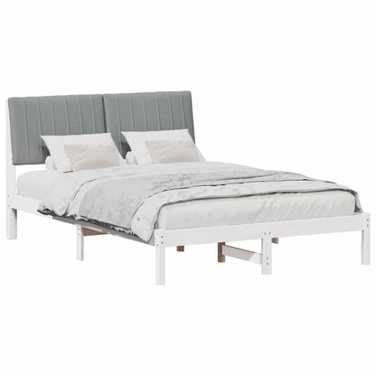 Bedframe met hoofdeinde Wit 135 x 190 cm Stof