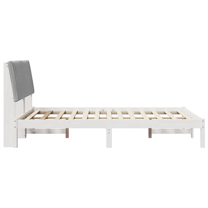 Bedframe met hoofdeinde Wit 135 x 190 cm Stof