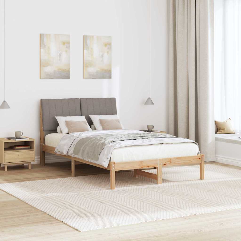 Bedframe met hoofdeinde Bruin 120 x 190 cm Stof