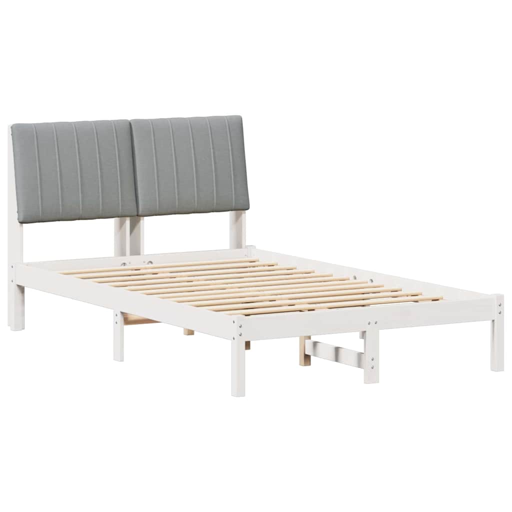 Bedframe met hoofdeinde Wit 120 x 190 cm Stof