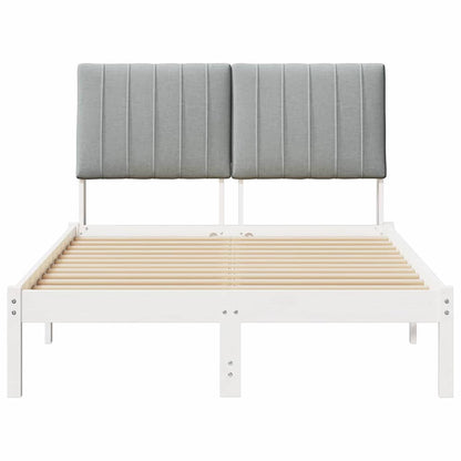 Bedframe met hoofdeinde Wit 120 x 190 cm Stof