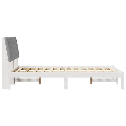 Bedframe met hoofdeinde Wit 120 x 190 cm Stof