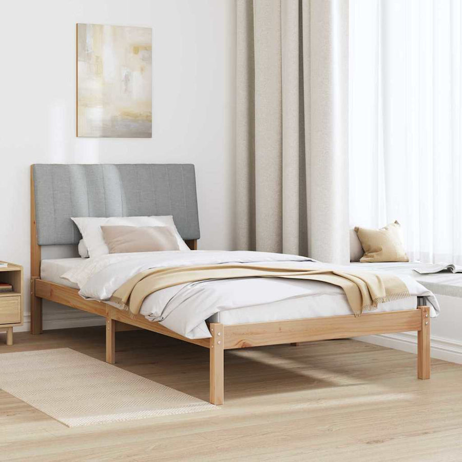 Bedframe met hoofdeinde Bruin 100 x 200 cm Stof