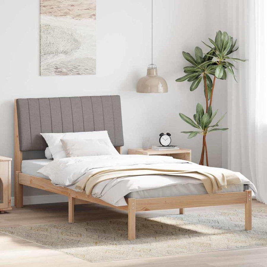 Bedframe met hoofdeinde Bruin 100 x 200 cm Stof