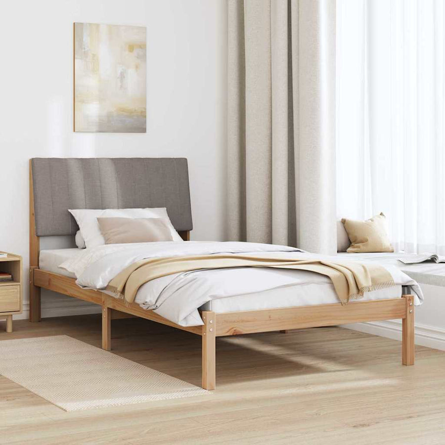 Bedframe met hoofdeinde Bruin 100 x 200 cm Stof
