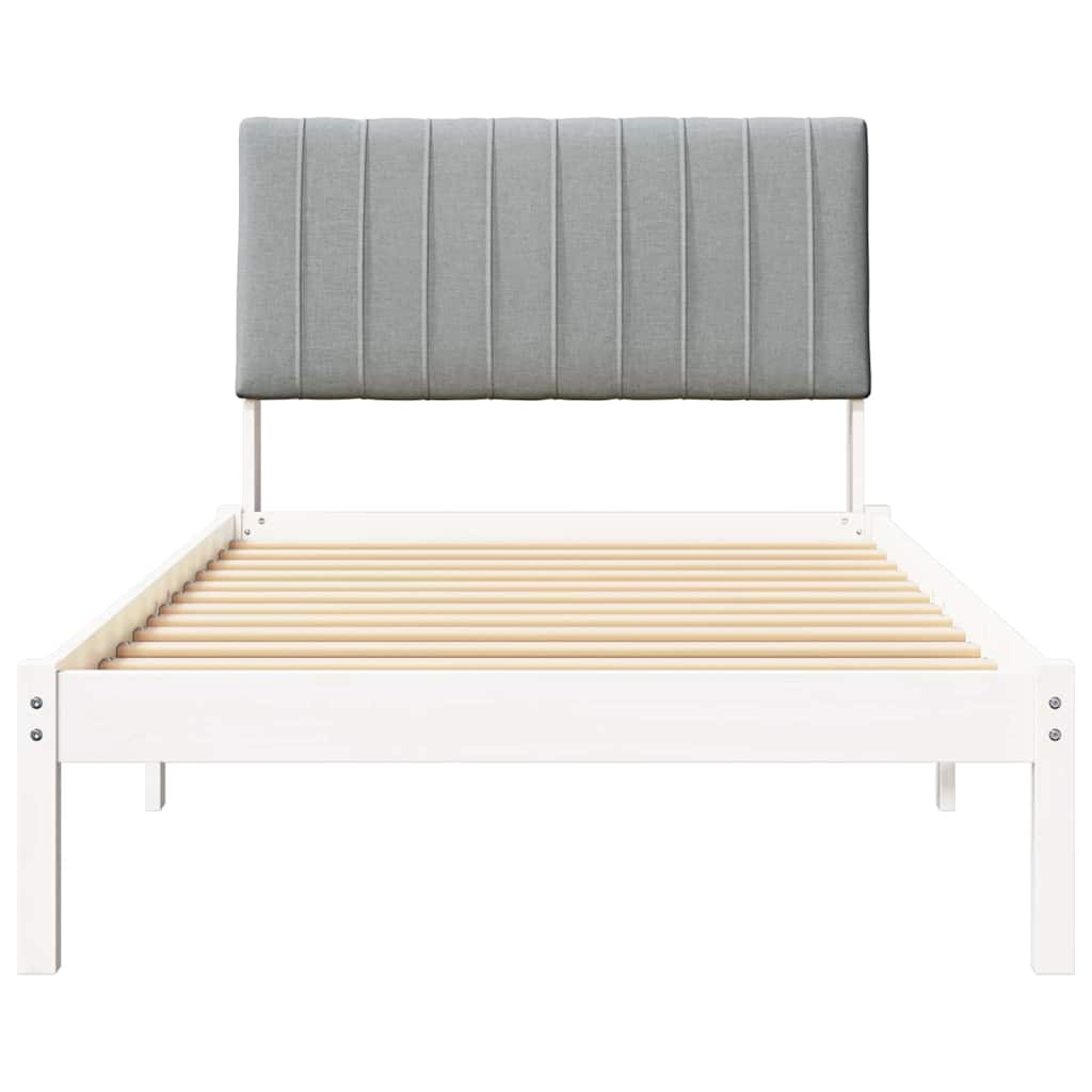 Bedframe met hoofdeinde Wit 100 x 200 cm Stof