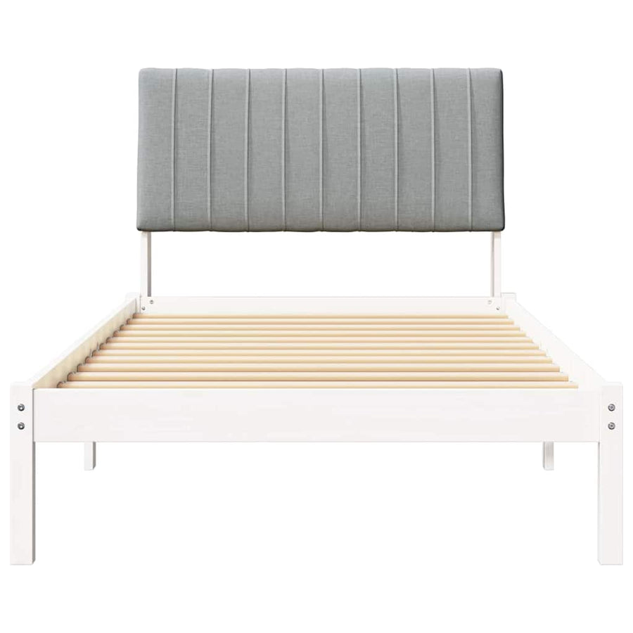 Bedframe met hoofdeinde Wit 100 x 200 cm Stof