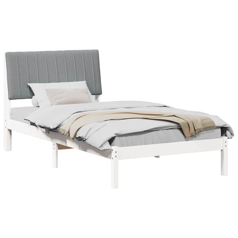 Bedframe met hoofdeinde Wit 100 x 200 cm Stof