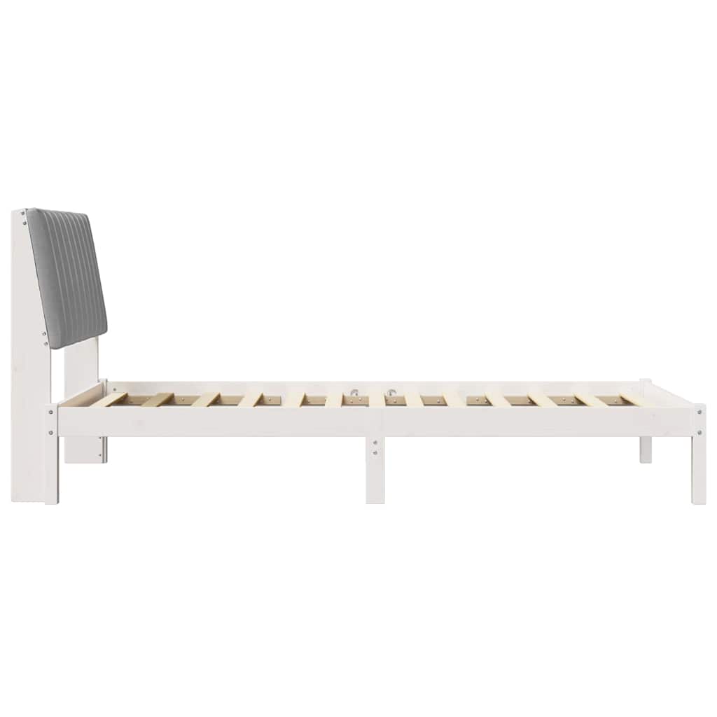 Bedframe met hoofdeinde Wit 100 x 200 cm Stof