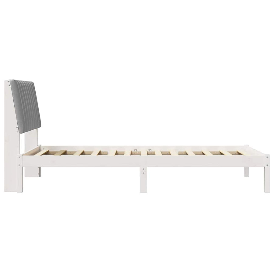 Bedframe met hoofdeinde Wit 100 x 200 cm Stof
