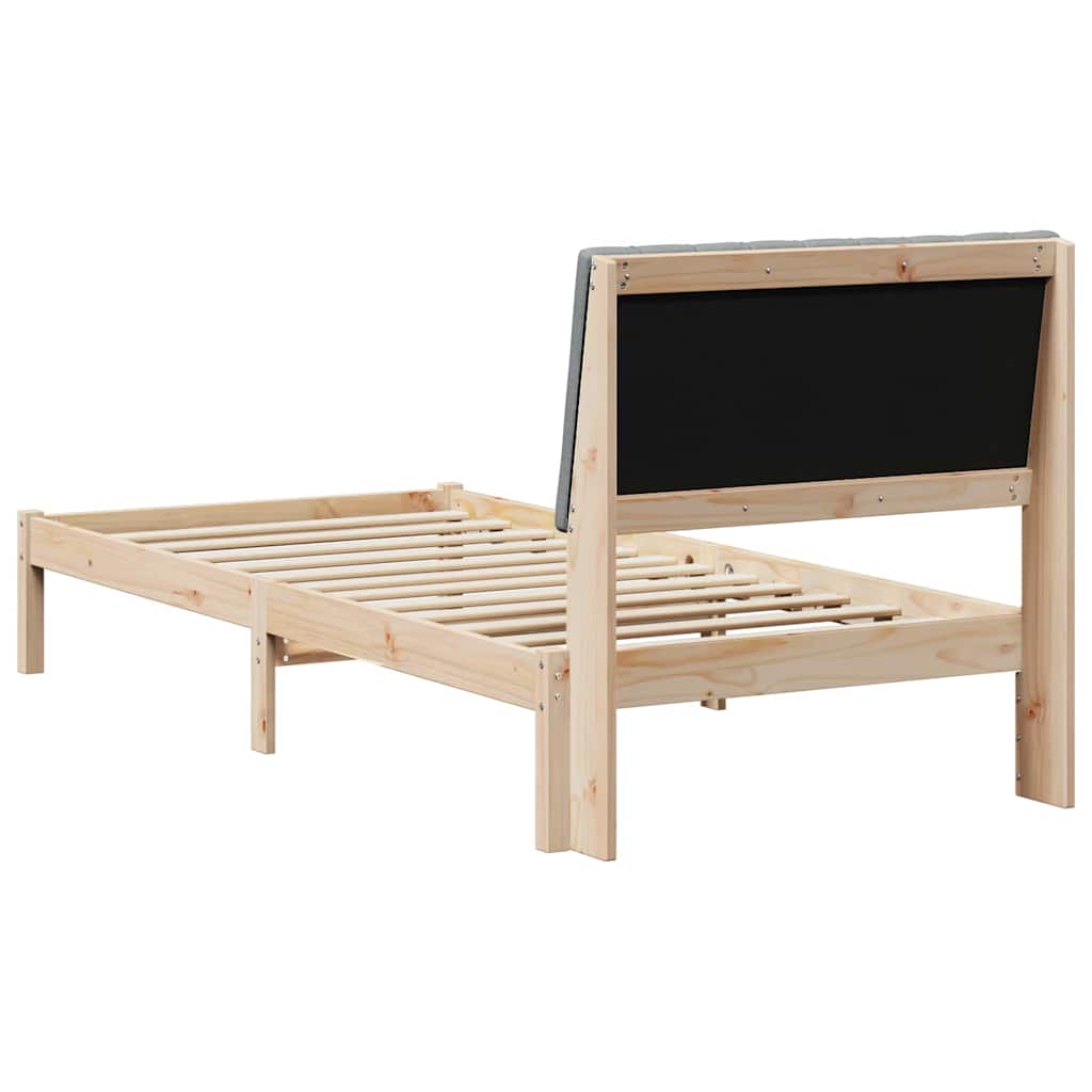 Bedframe met hoofdeinde Bruin 90 x 200 cm Stof