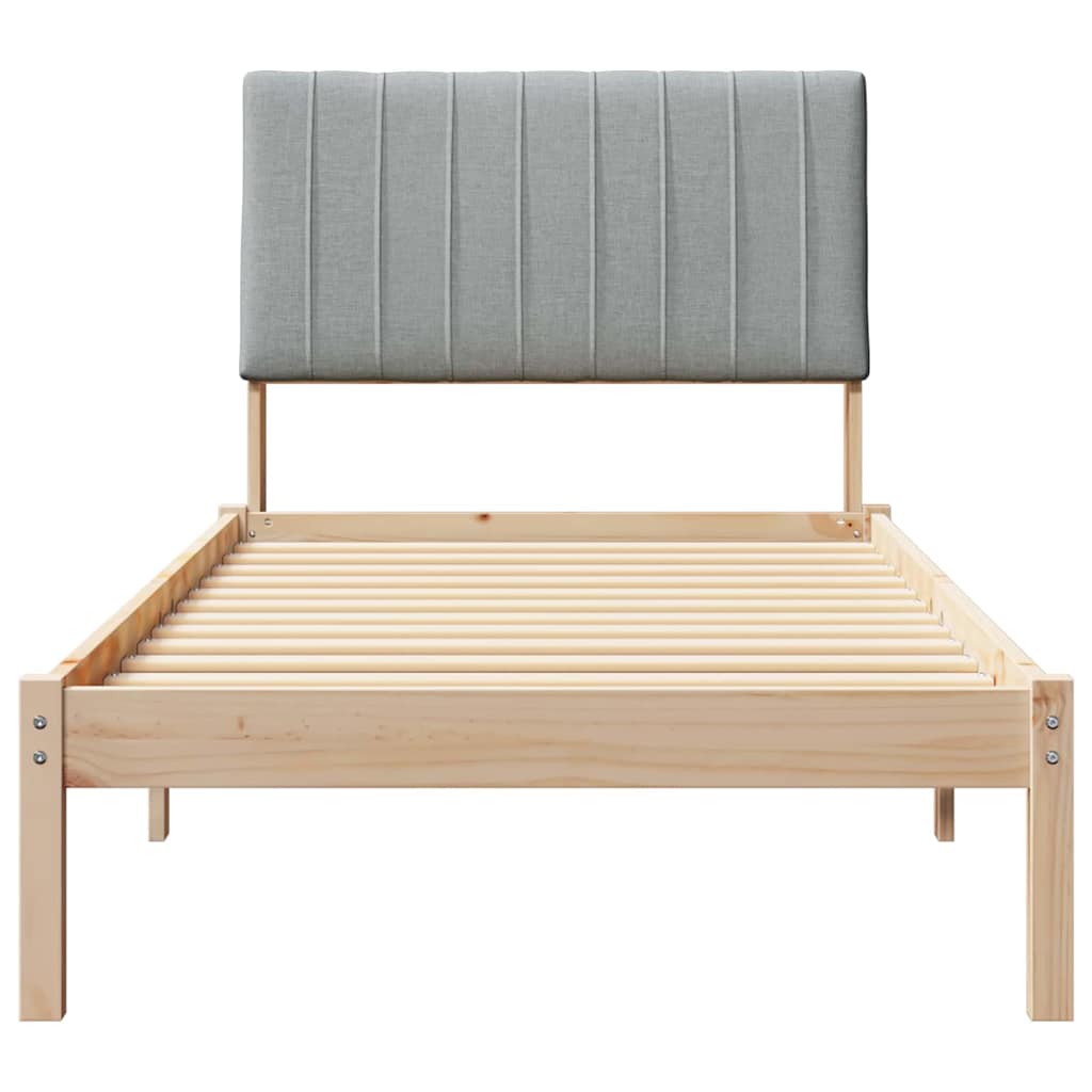 Bedframe met hoofdeinde Bruin 90 x 200 cm Stof