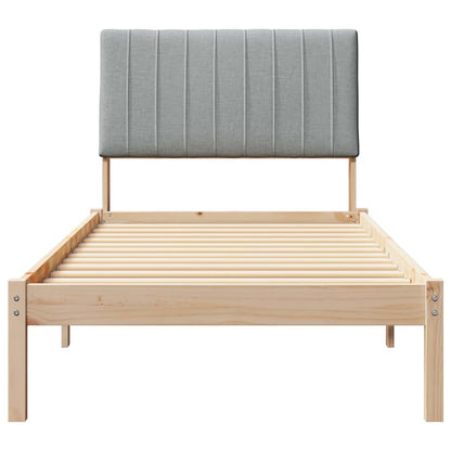 Bedframe met hoofdeinde Bruin 90 x 200 cm Stof