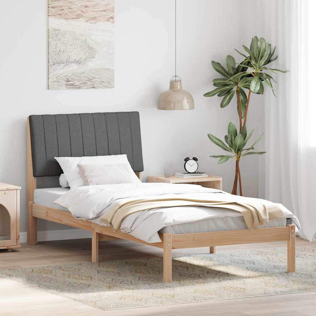 Bedframe met hoofdeinde Bruin 90 x 200 cm Stof