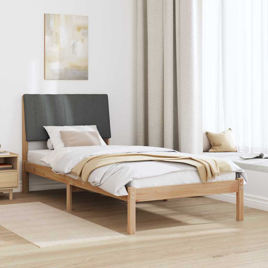 Bedframe met hoofdeinde Bruin 90 x 200 cm Stof