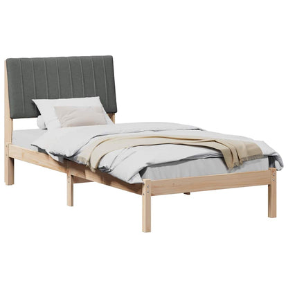 Bedframe met hoofdeinde Bruin 90 x 200 cm Stof