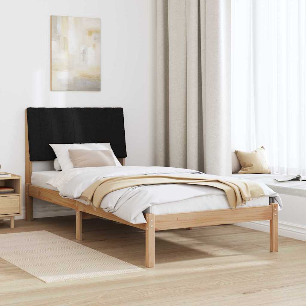 Bedframe met hoofdeinde Bruin 90 x 200 cm Stof
