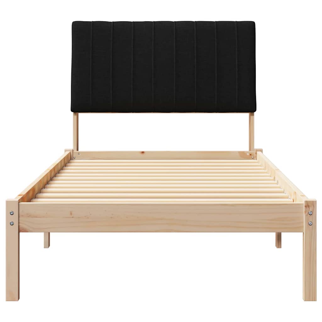 Bedframe met hoofdeinde Bruin 90 x 200 cm Stof