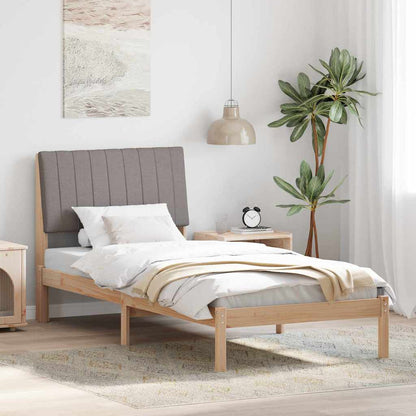 Bedframe met hoofdeinde Bruin 90 x 200 cm Stof