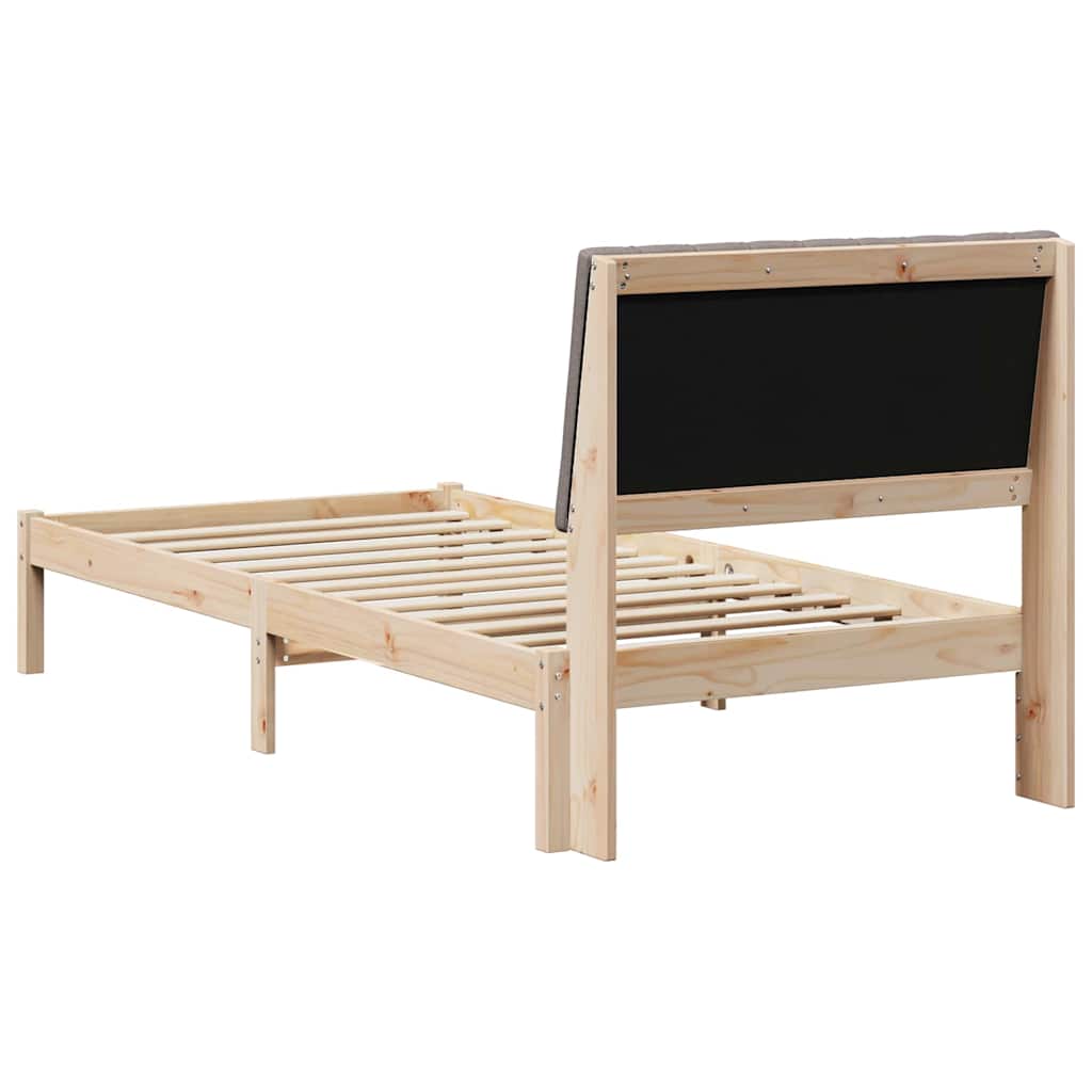 Bedframe met hoofdeinde Bruin 90 x 200 cm Stof