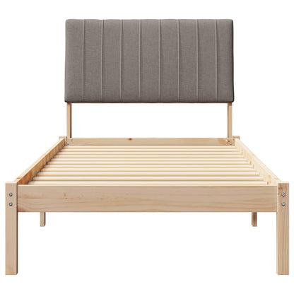 Bedframe met hoofdeinde Bruin 90 x 200 cm Stof