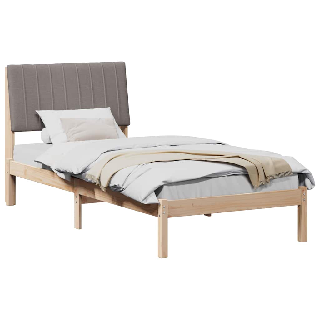 Bedframe met hoofdeinde Bruin 90 x 200 cm Stof