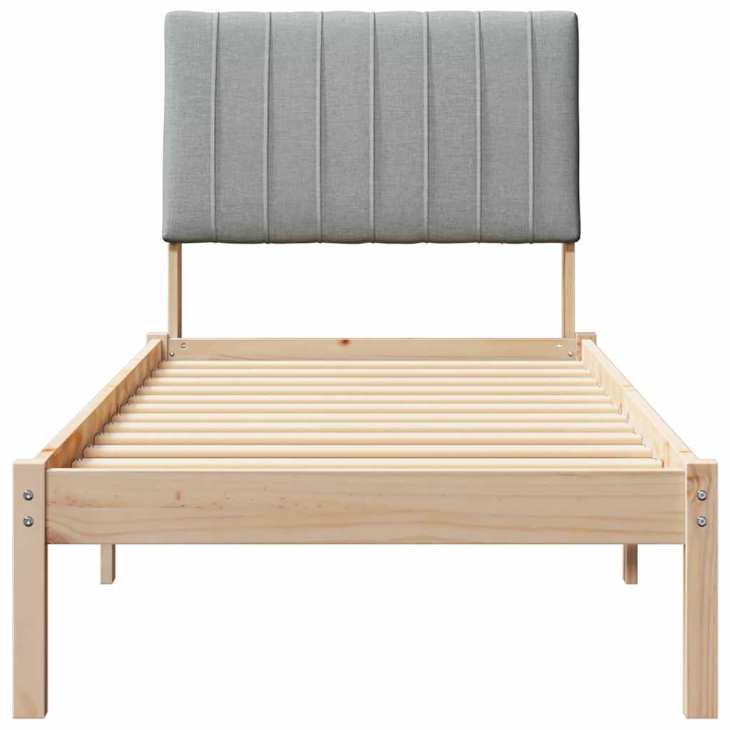 Bedframe met hoofdeinde Bruin 80 x 200 cm Stof