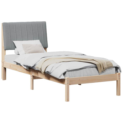 Bedframe met hoofdeinde Bruin 80 x 200 cm Stof