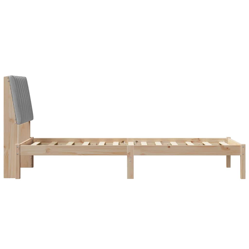 Bedframe met hoofdeinde Bruin 80 x 200 cm Stof