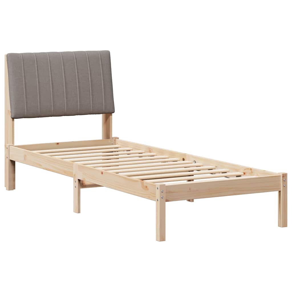 Bedframe met hoofdeinde Bruin 80 x 200 cm Stof