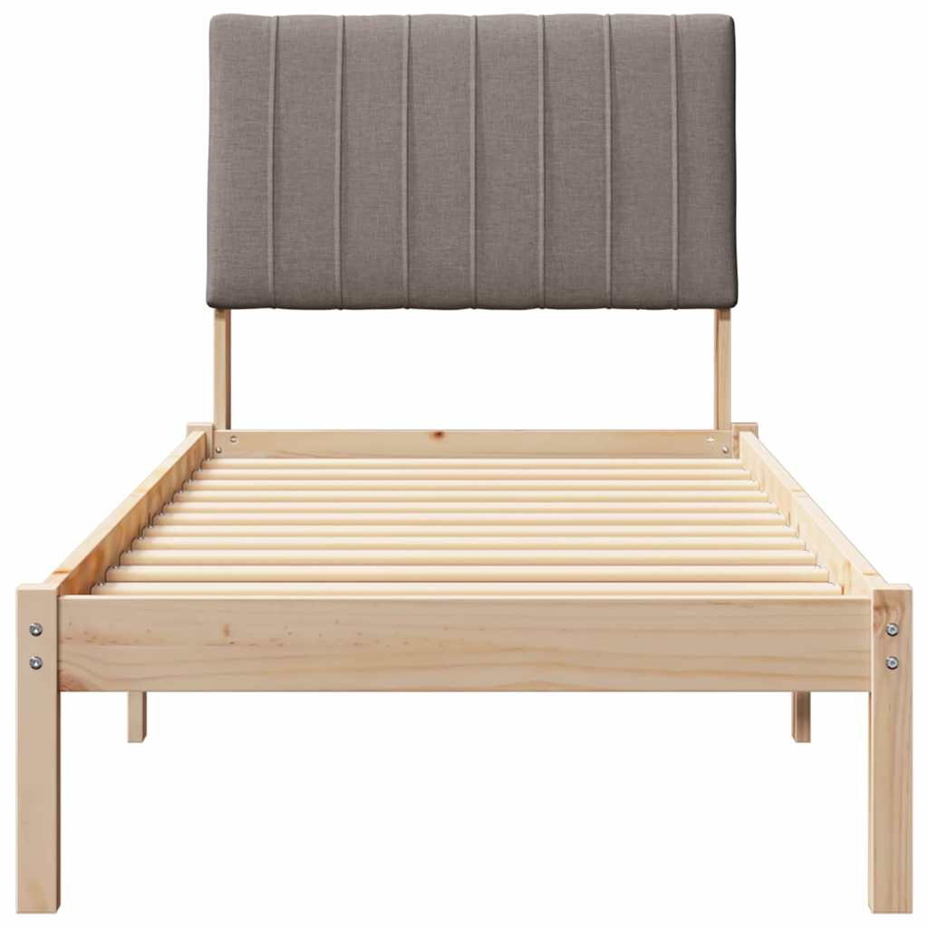 Bedframe met hoofdeinde Bruin 80 x 200 cm Stof