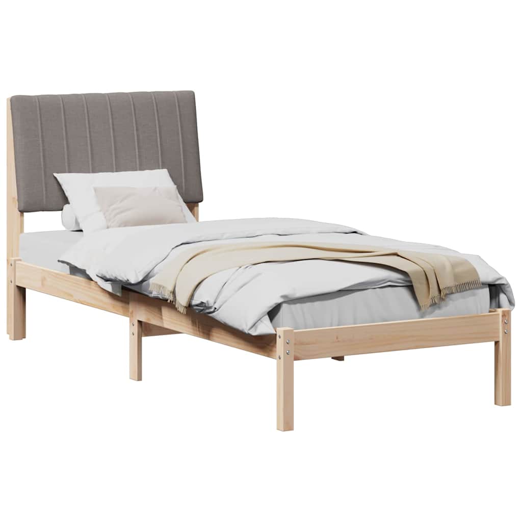 Bedframe met hoofdeinde Bruin 80 x 200 cm Stof