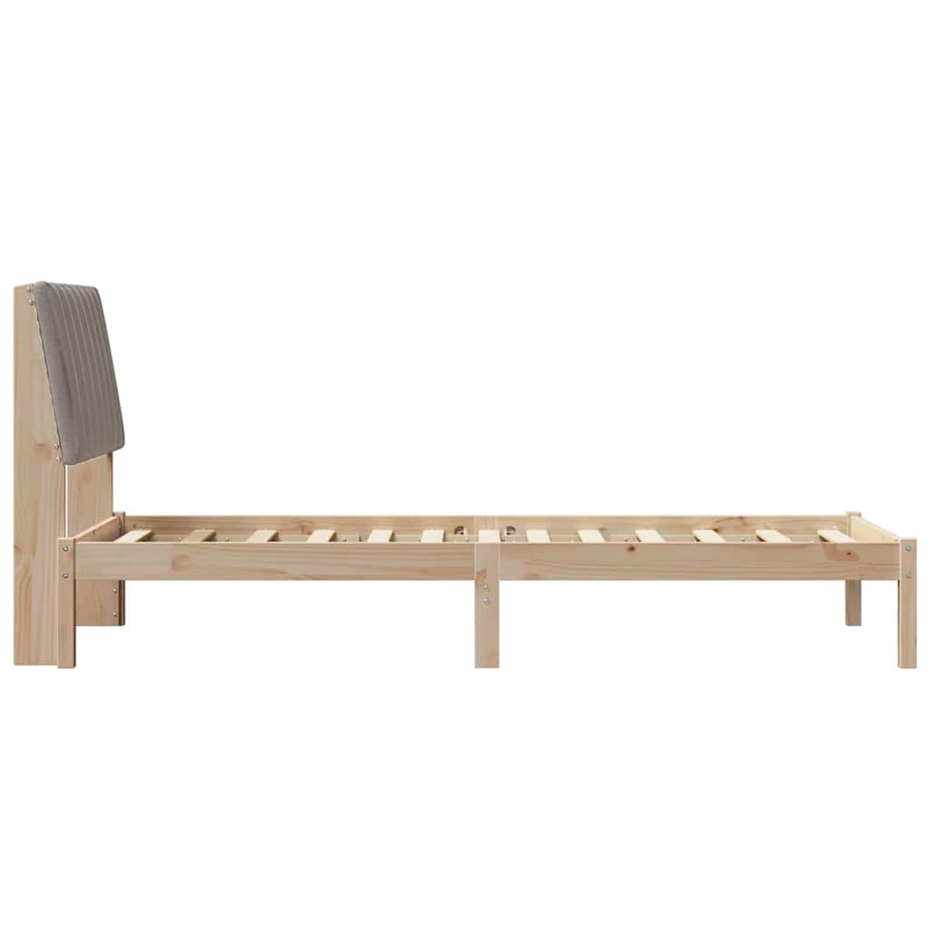 Bedframe met hoofdeinde Bruin 80 x 200 cm Stof