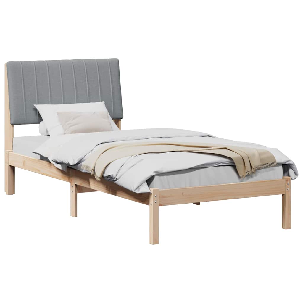 Bedframe met hoofdeinde Bruin 90 x 190 cm Stof