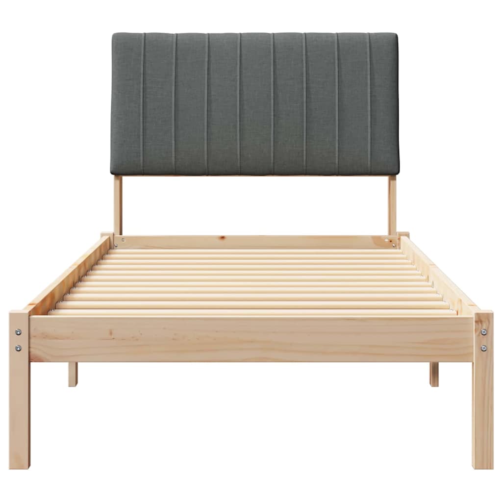 Bedframe met hoofdeinde Bruin 90 x 190 cm Massief grenenhout
