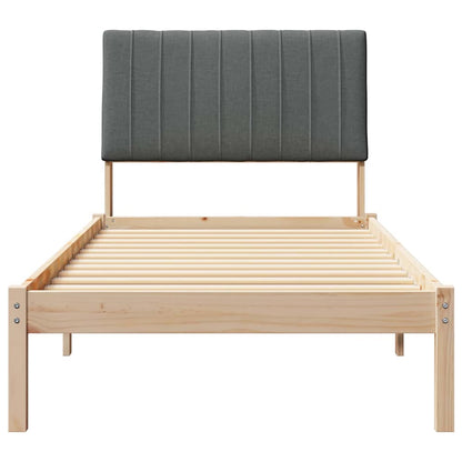 Bedframe met hoofdeinde Bruin 90 x 190 cm Massief grenenhout