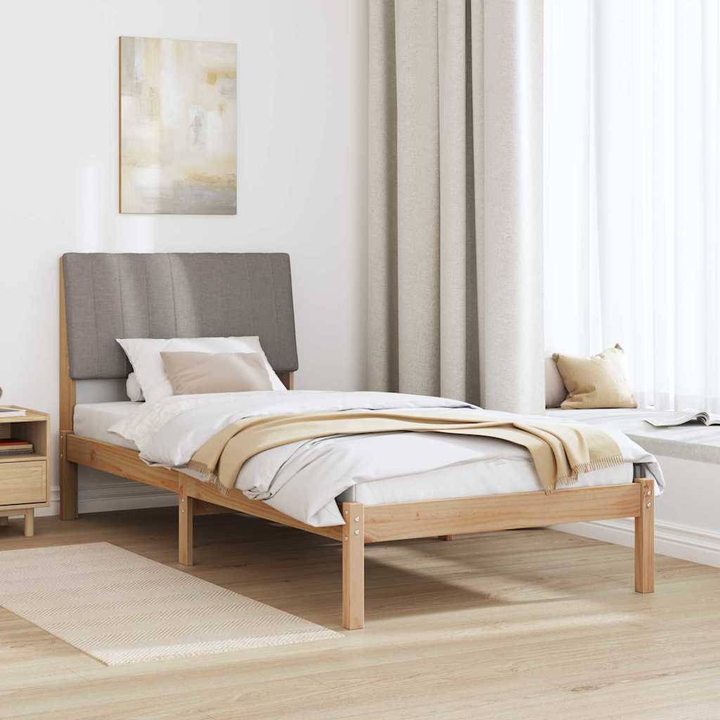 Bedframe met hoofdeinde Bruin 90 x 190 cm Stof