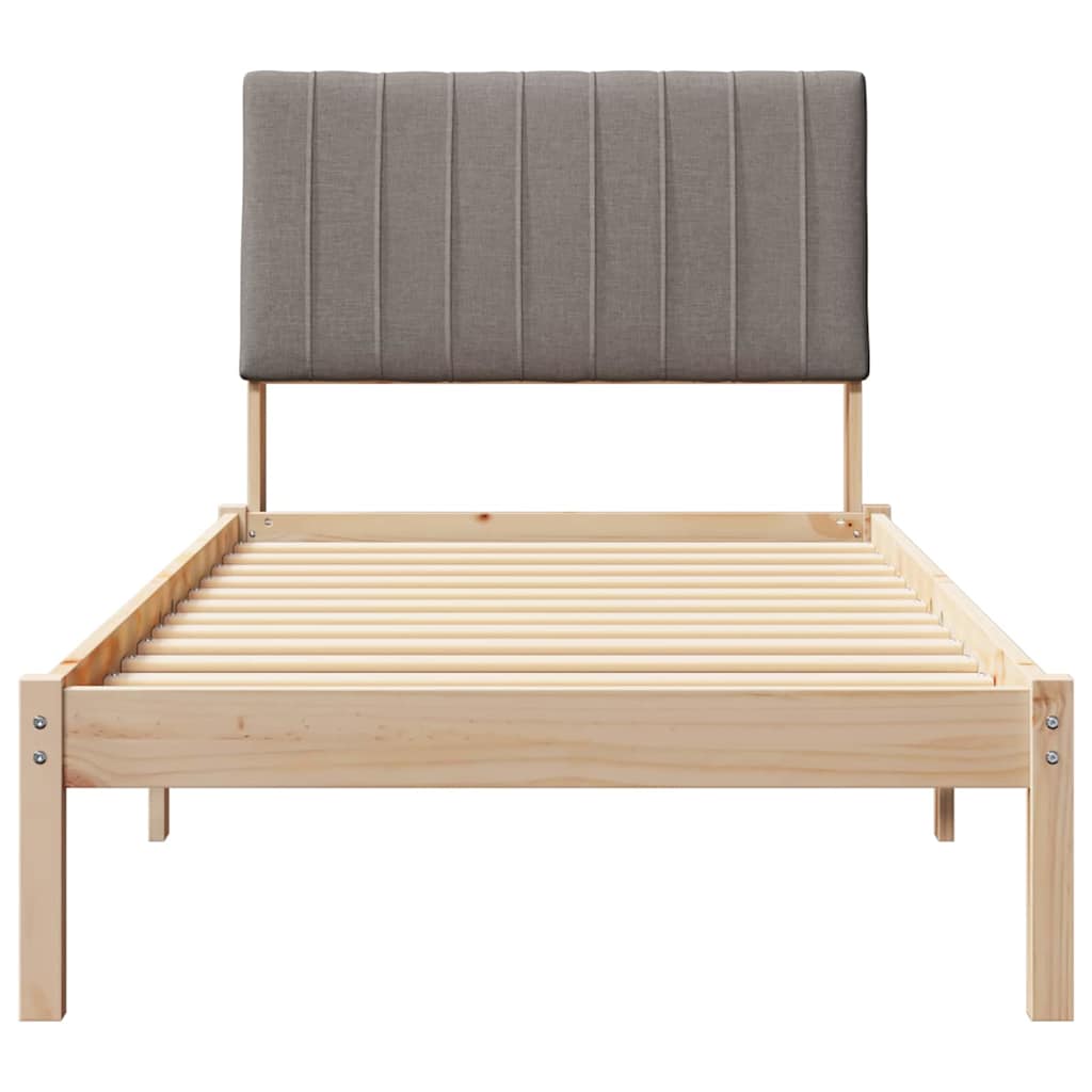 Bedframe met hoofdeinde Bruin 90 x 190 cm Stof