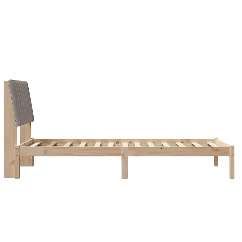 Bedframe met hoofdeinde Bruin 90 x 190 cm Stof