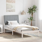 Bedframe massief grenenhout wit 90x190 cm