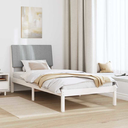 Bedframe met hoofdeinde Wit 90 x 190 cm Stof