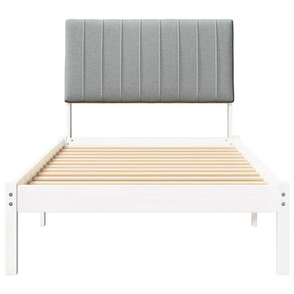 Bedframe met hoofdeinde Wit 90 x 190 cm Stof